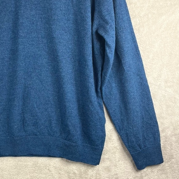 HART SCHAFFNER MARX Fine Merino Wool Sweater Blue V-Neck XL - Picture 4 of 13